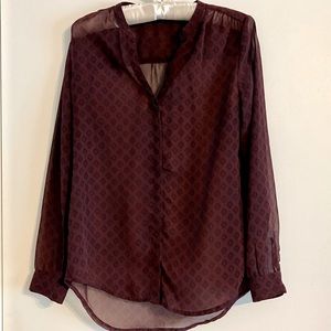 Old Navy Sheer Button-up Blouse